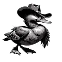 Cowboy Duck tattoo design idea