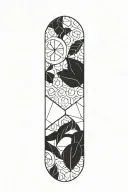 lemons on a honeycomb pattern tattoo design idea