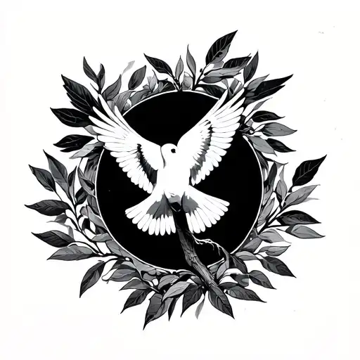 doves sunlight olive tree tattoo design idea