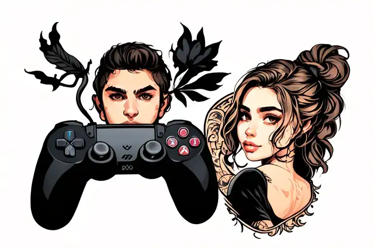 gamer, couple tattoo design tattoo design idea