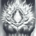  sudarshan chakra spinning and emitting flames on right hand tattoo design idea