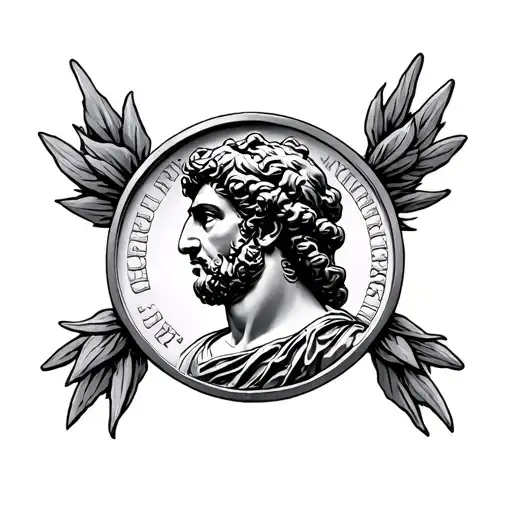 marcus aurelius roman coin tattoo design idea