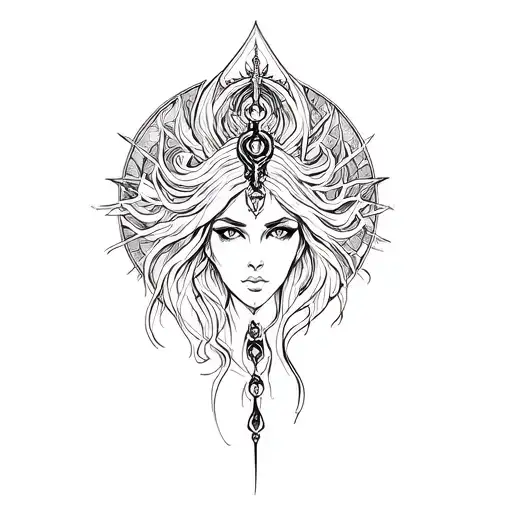 hecate goddess tattoo design idea