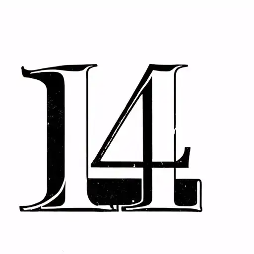 Roman Numeral 14 tattoo design idea