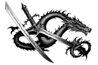 Sword Dragon Slayer tattoo design idea