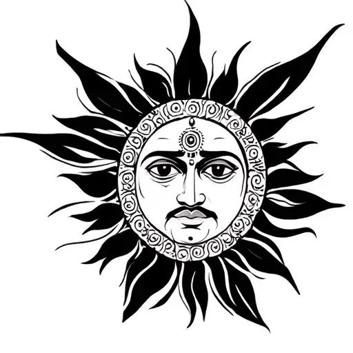 lines from Bhagwat Gita text incorporated tattoo design idea