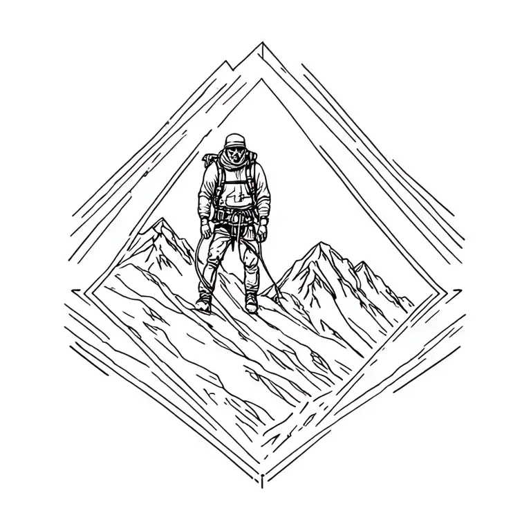 mountain climber tattoo design idea