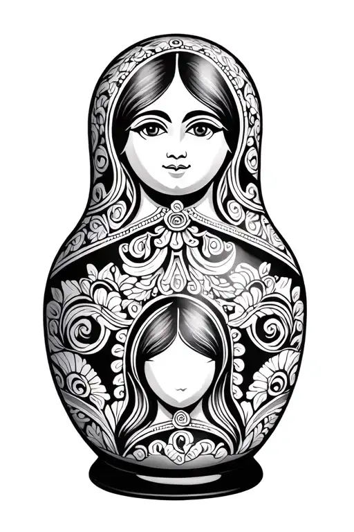 russion nesting dolls tattoo design idea