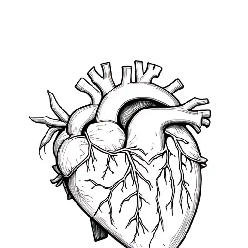 anatomical heart and within dance movements tattoo design idea