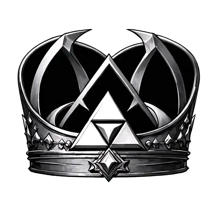 triforce but as a crown  tattoo design idea