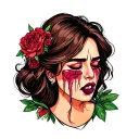 mom crying tattoo design idea