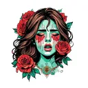 mom crying tattoo design idea