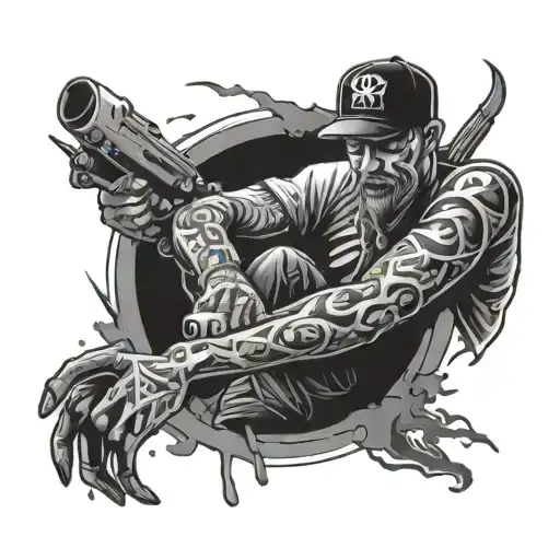 midnight graffitti artist tattoo design idea