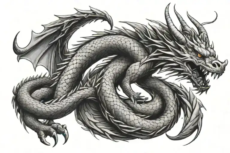 Dragon that wraps around the arm tattoo design idea