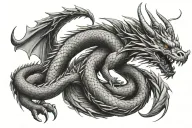 Dragon that wraps around the arm tattoo design idea