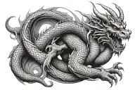 Dragon that wraps around the arm tattoo design idea
