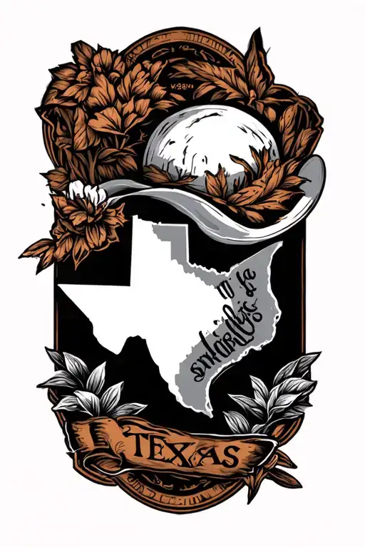 texas themed black and grey tattoo tattoo design idea