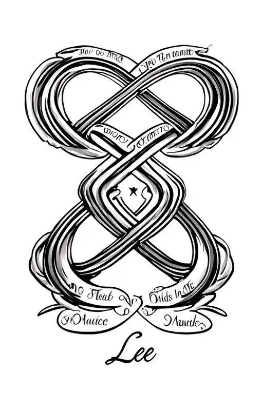 "Lee" Infinity Symbol with names tattoo design idea
