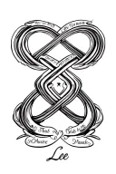"Lee" Infinity Symbol with names tattoo design idea