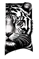 Tiger face tattoo design idea