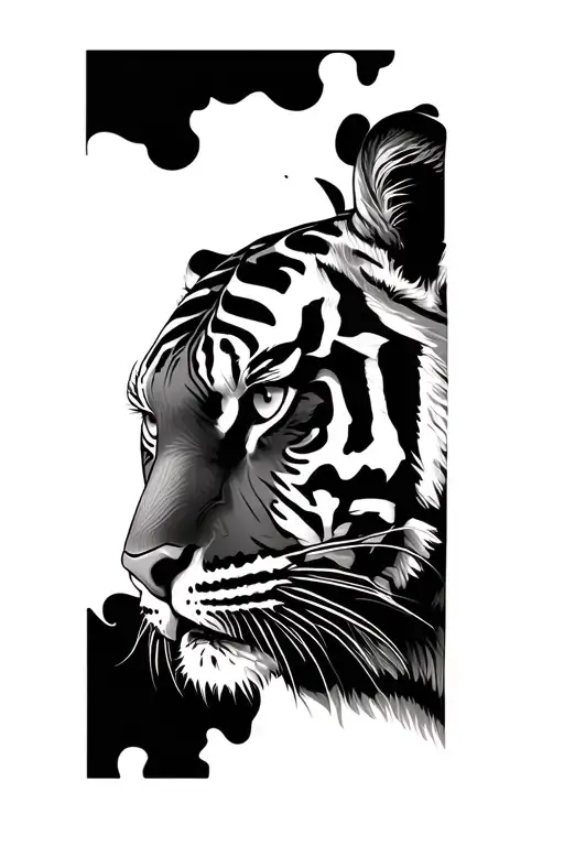 Tiger face tattoo design idea
