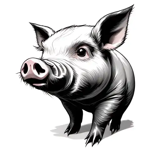 Japanese pig yin tattoo design idea