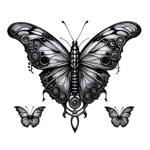 Mechanical Butterfly steampunk inspired tattoo tattoo design idea