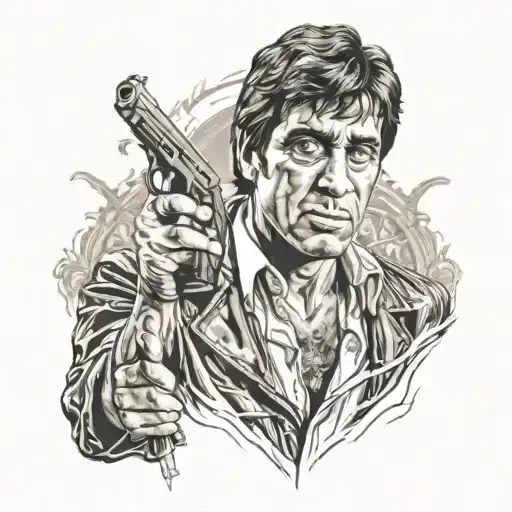 scarface Al Pacino full body tattoo design idea