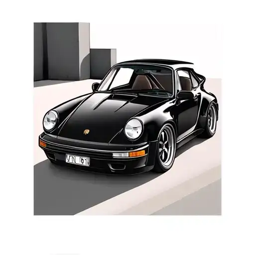 porsche 911 1985 tattoo design idea