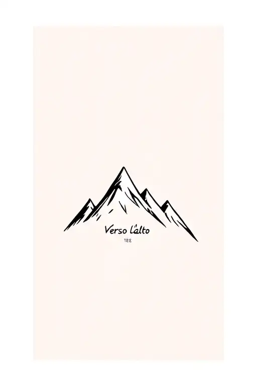 "Verso L'alto" simple mountain tattoo design idea