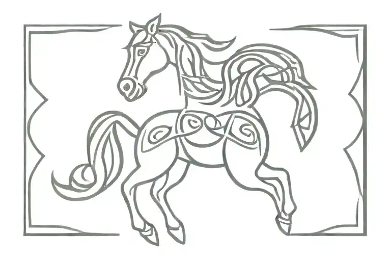 Celtic horse tattoo design idea