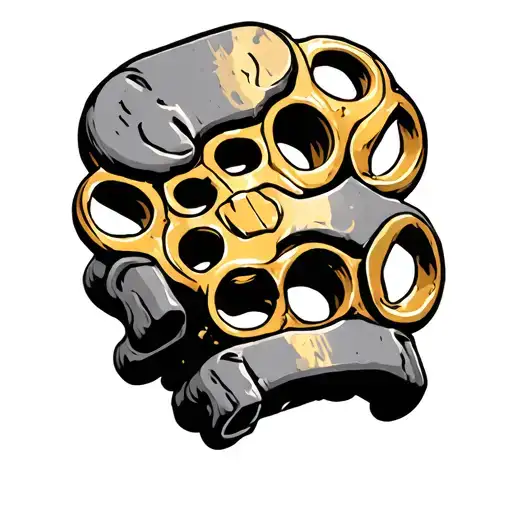 brass knuckles tattoo design idea