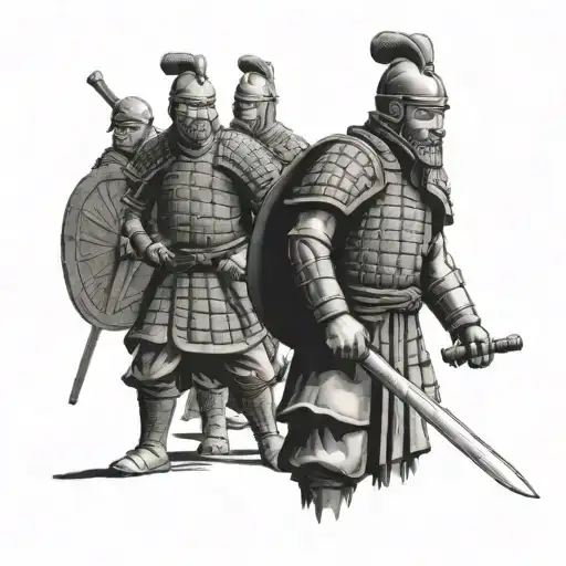 terracotta warriors, great wall of china, boxing, muay thay, estonian and finnish flag, worrior women, katana tattoo design idea