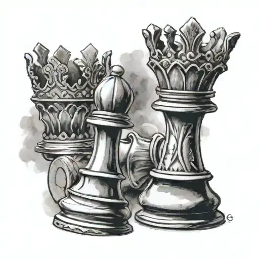 king chess piece with crown   tattoo design idea