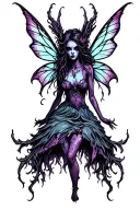 evil fairy tattoo design idea