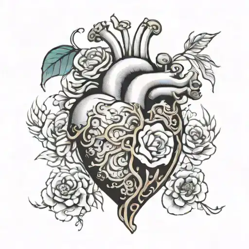 heart and brain laced together   tattoo design idea
