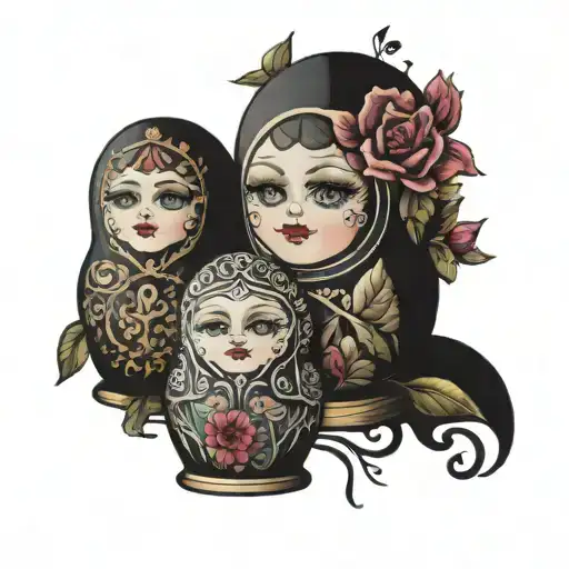 Russian nesting doll tattoo design idea