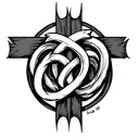 isaiah 6:8 illustration inside cross intertwined tattoo design idea