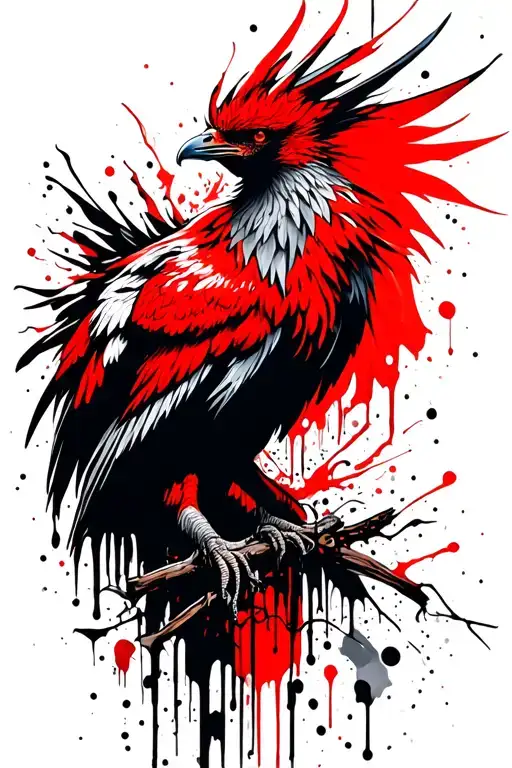 Pheonix on a wall tattoo design idea