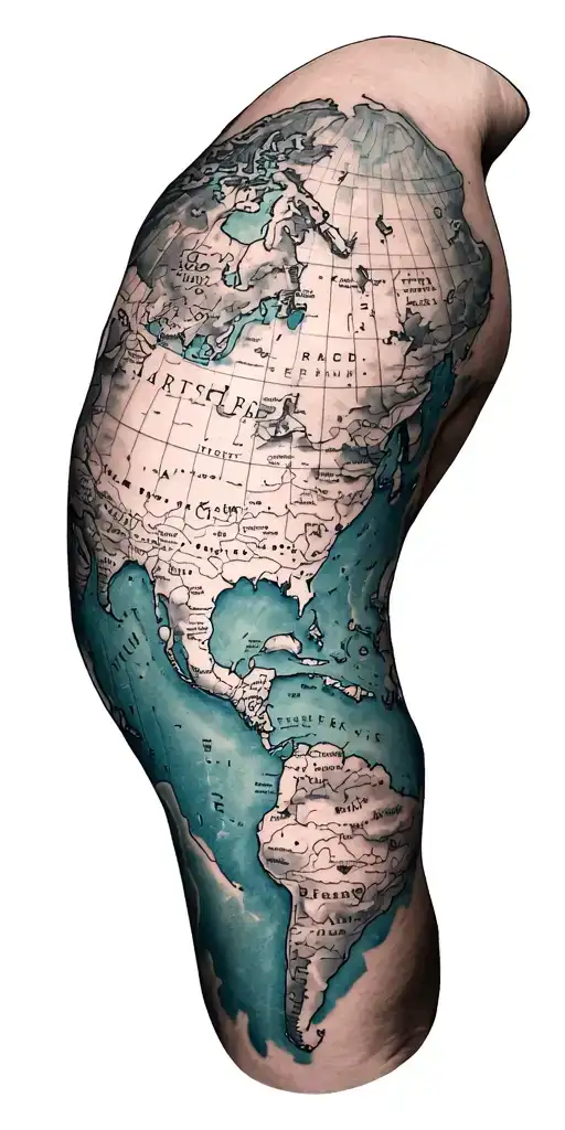 Maps and Travel tattoo design idea