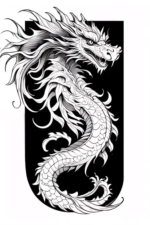 Polynesian style tattoo and dragon tattoo design idea