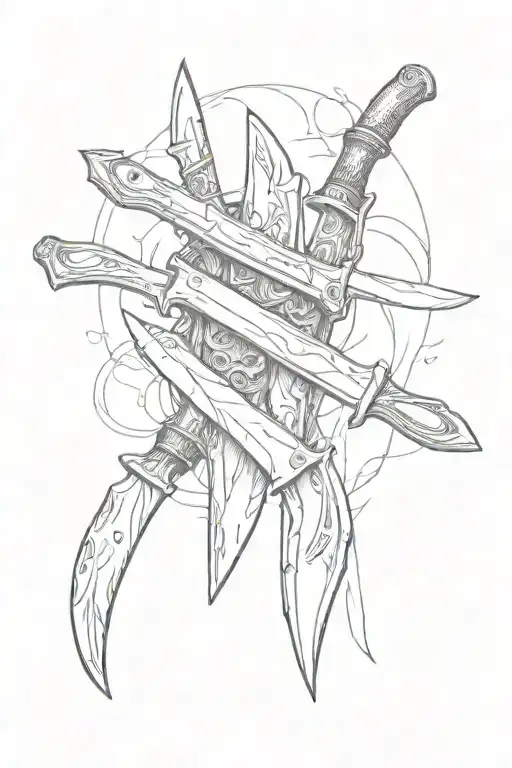 butcher knives themed tattoo tattoo design idea