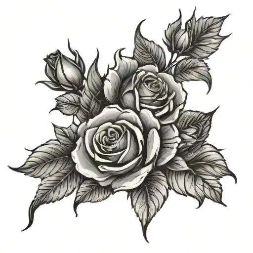 Lava and Roses tattoo design idea