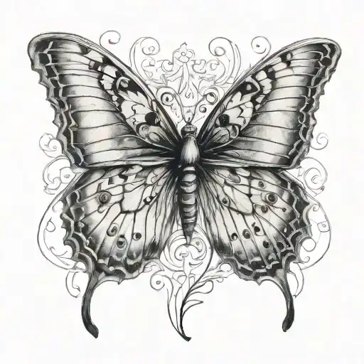 tattoo that is half butterfly wing and then the other half is an angel wing tattoo design idea