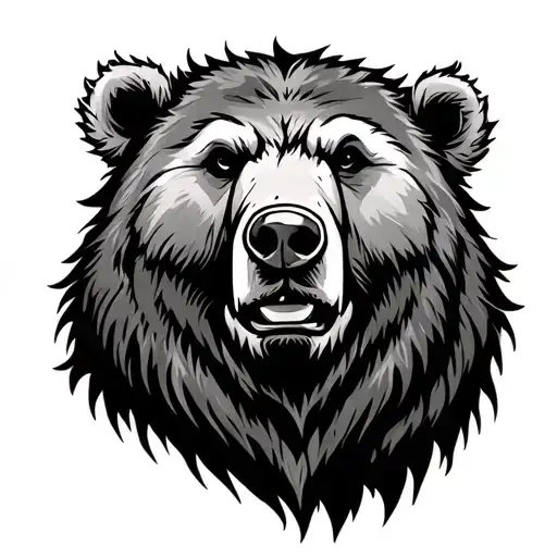 viking bear head looking to the right tattoo design idea