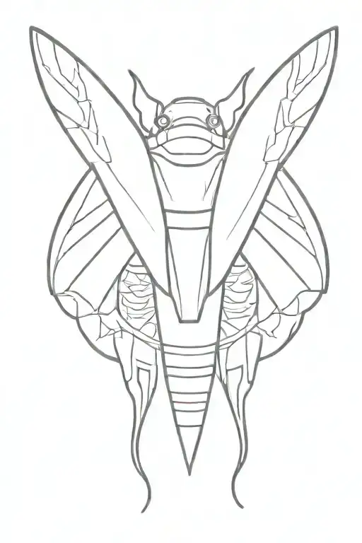evil moth Machete eyes tattoo design idea
