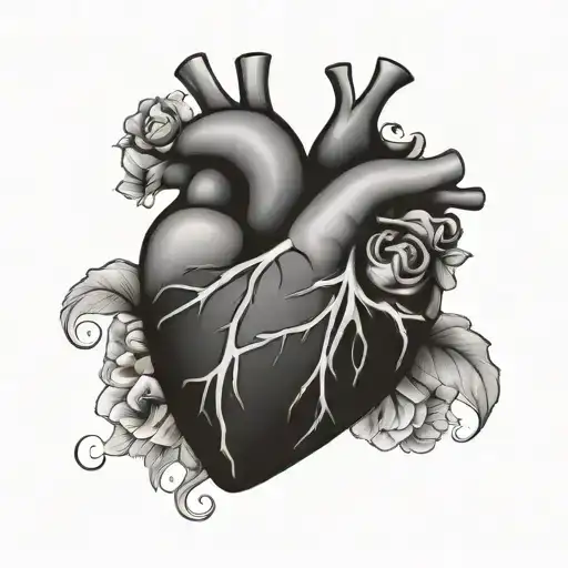 heart engagement tattoo design idea