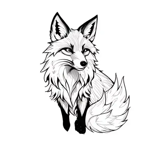 cunning fox tattoo design idea