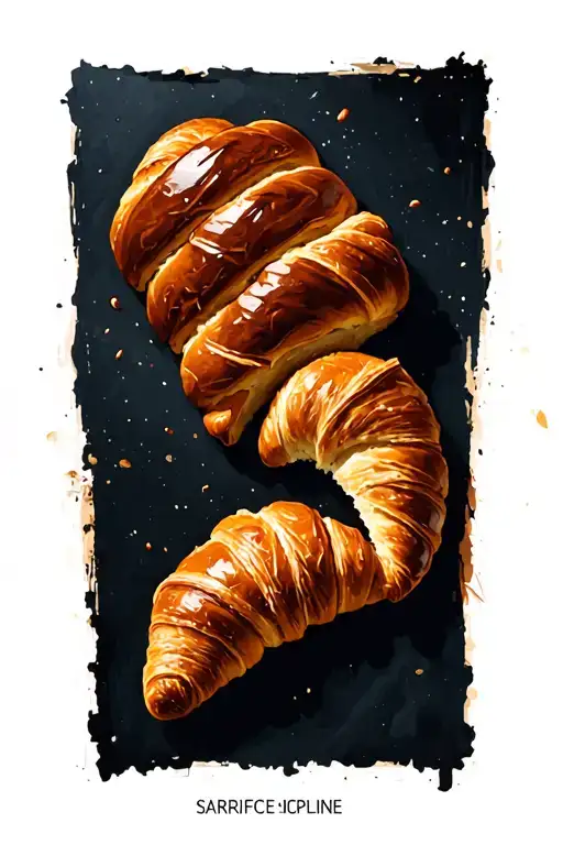 bread, croissants, sacrifice, discipline tattoo design idea