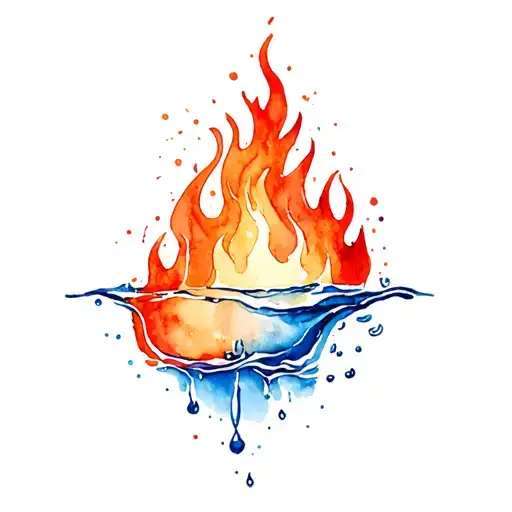 water, fire, ground, and wind tattoo design idea